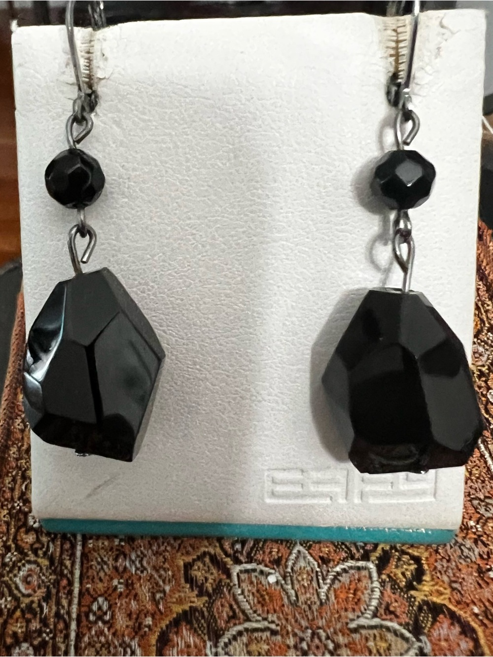 Chico's Black Faceted Drop Earrings